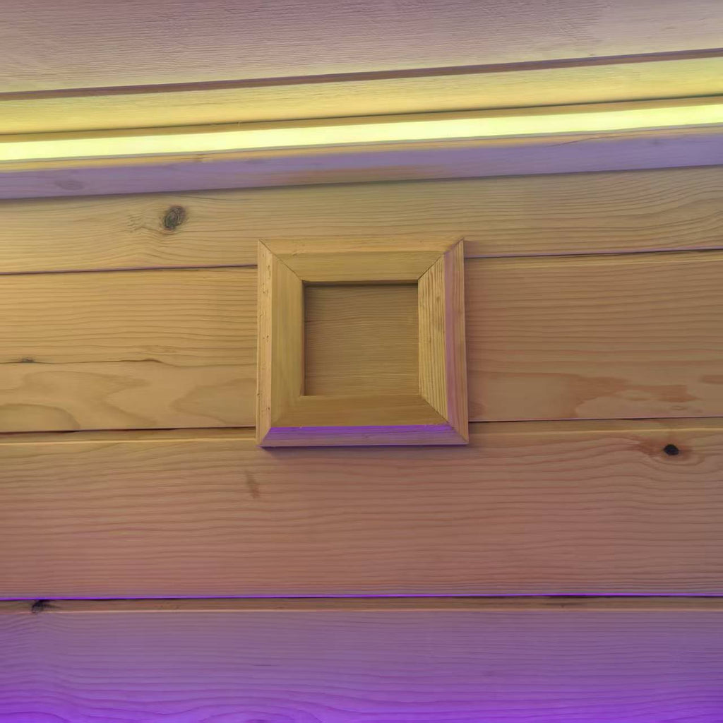 Affordable eco - friendly wooden outdoor square sauna for 4 people, made of red cedar