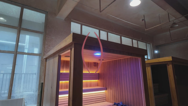 Custom - made square modern solid - wood outdoor sauna: Enjoy a modern and minimalist outdoor relaxation space Hover Image