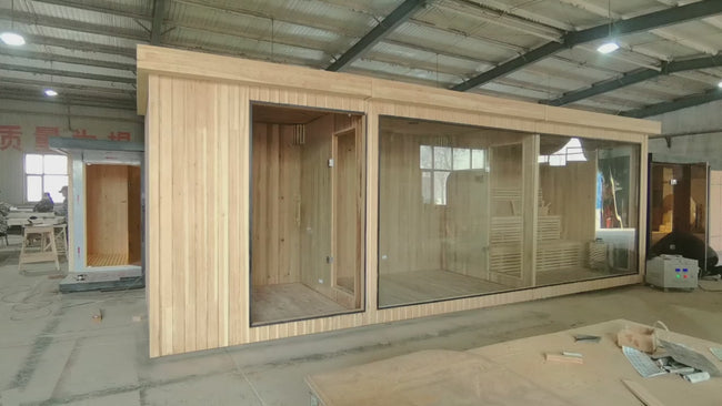 Customizable large - scale multi - chamber sauna. It has a red cedar structure, is suitable for commercial use, and is both environmentally friendly and luxurious, capable of accommodating multiple people. Hover Image